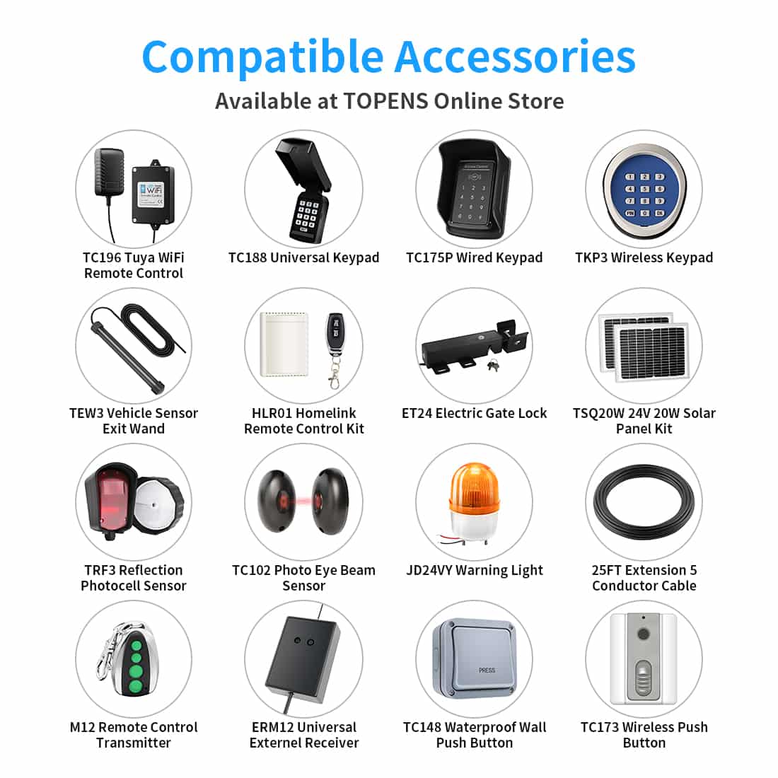 A8132 Double Swing Gate Opener Compatible Accessories