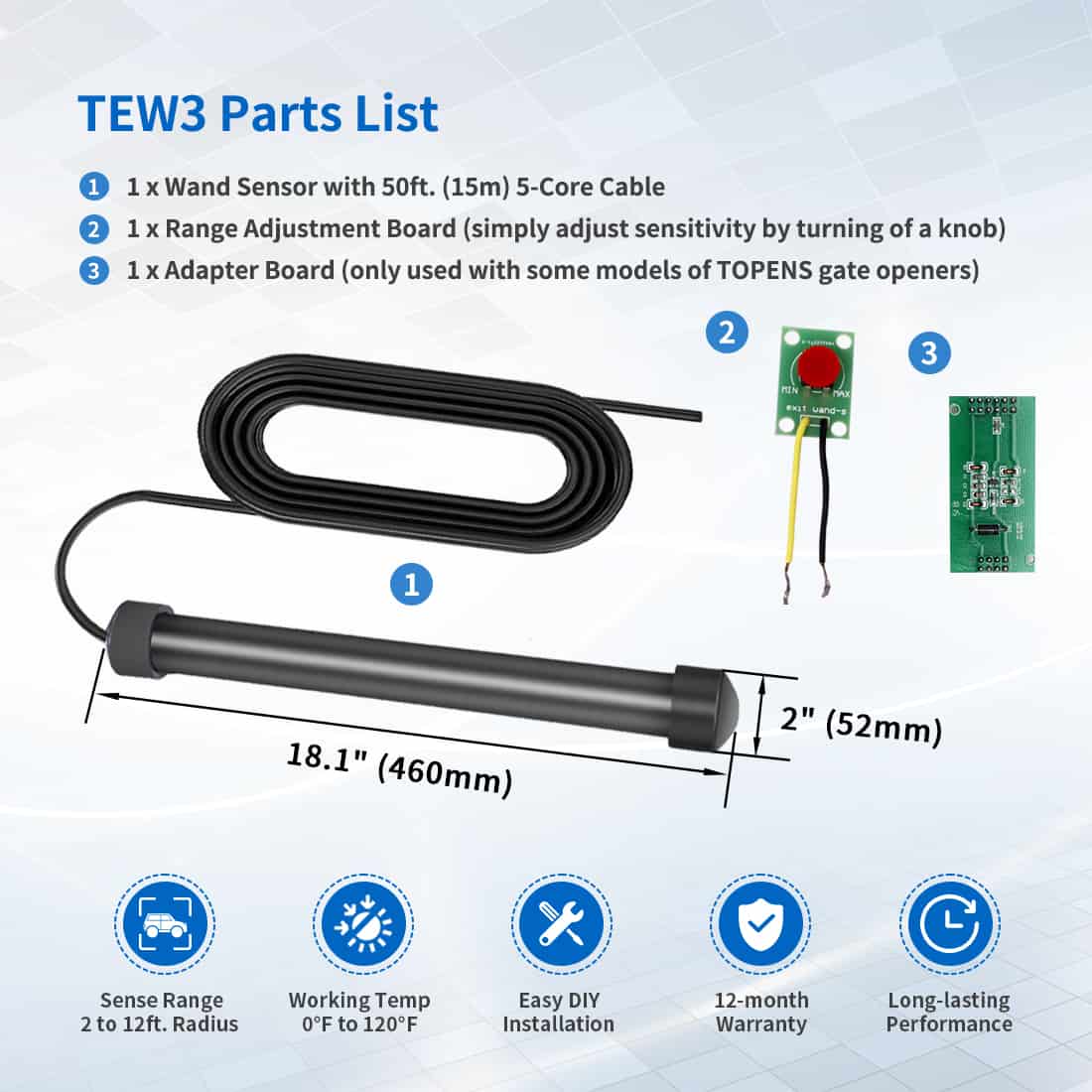 TEW3 Automatic Gate Sensor Dimension