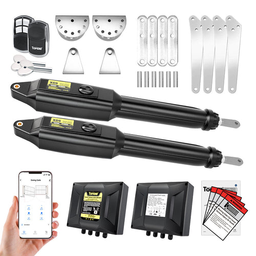 TOPENS XD552 Smart Dual Swing Gate Opener Package Items