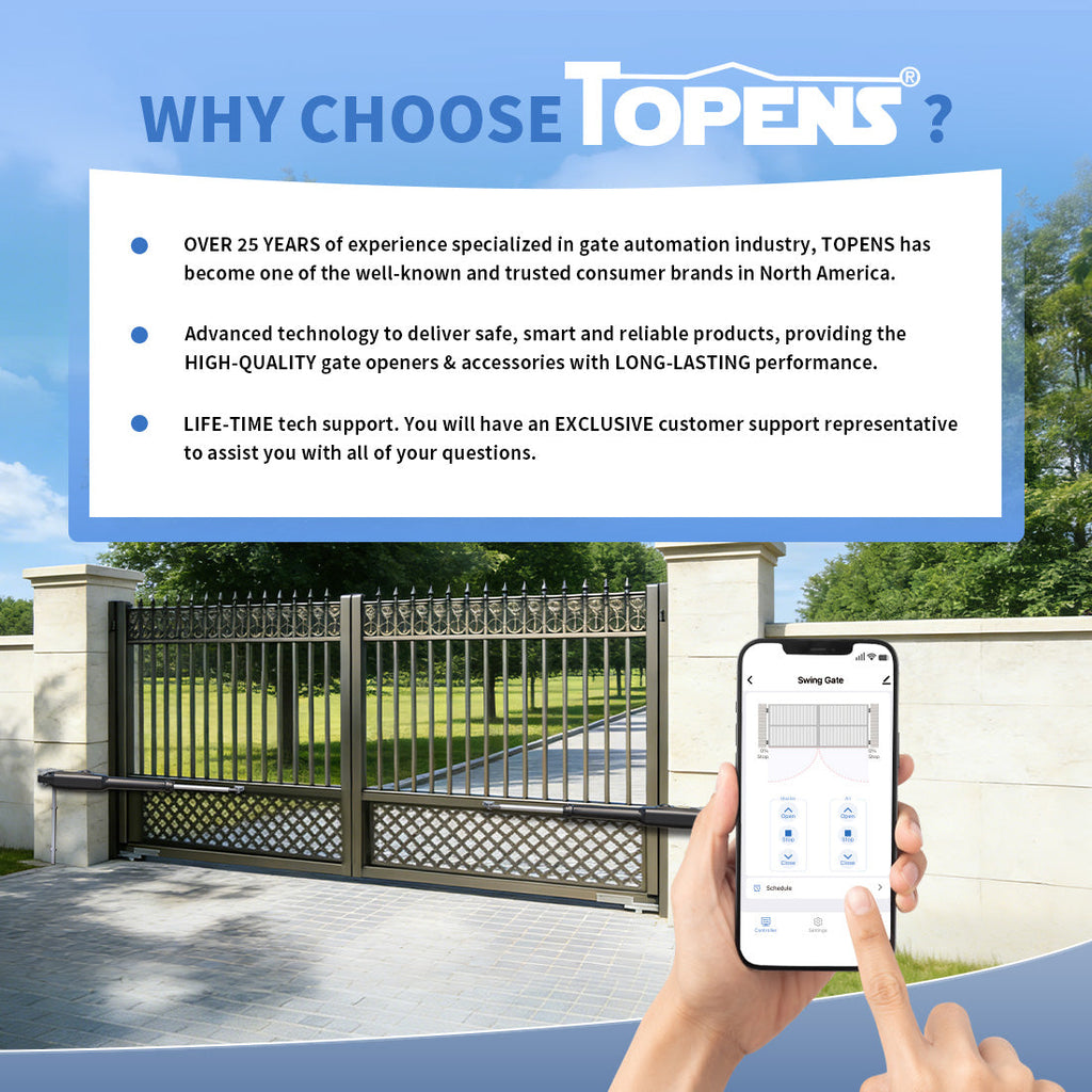 TOPENS XD552 Smart Dual Swing Gate Opener Why Choose Topens