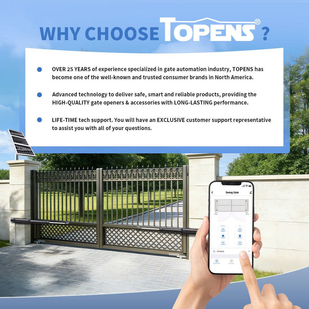 TOPENS XD552S Smart Solar Dual Swing Gate Opener Why Choose Topens