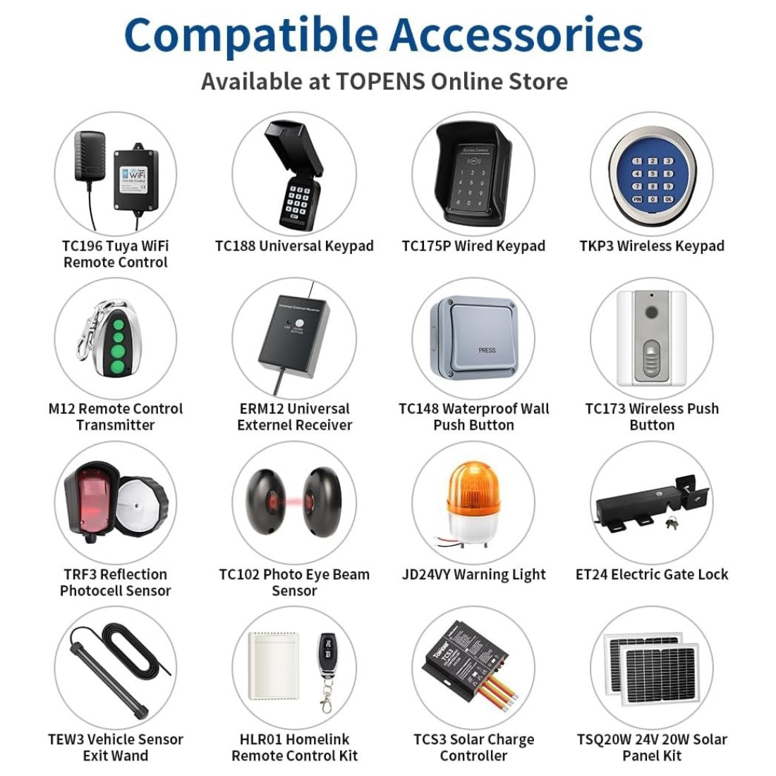 TOPENS Online Gate Opener Accessories