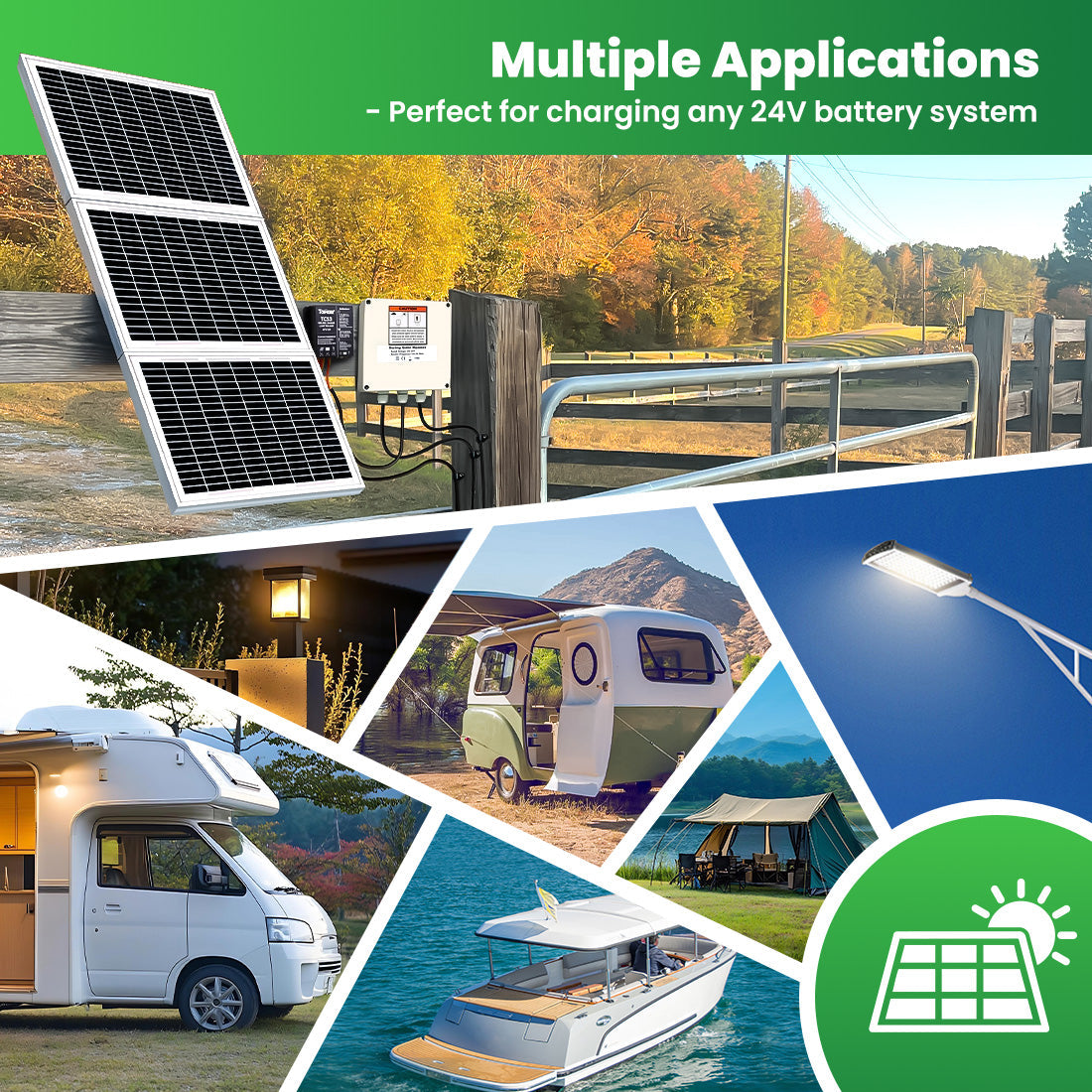 TSP30W 30 Watt Monocrystalline Solar Panels  Multiple Applications
