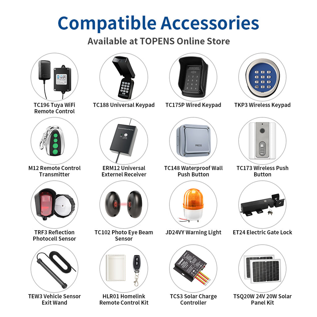 Various TOPENS Gate Opener Accessories Online